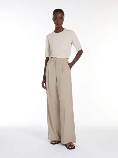 Max Mara Crêpe Viscose Yarn T-shirt In Neutral