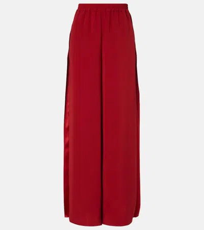 Max Mara Crêpe Wide-leg Pants In Red