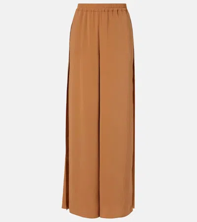 Max Mara Crêpe Wide-leg Pants In Brown