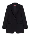 Max Mara Crepe Wool Suit Coat In Black