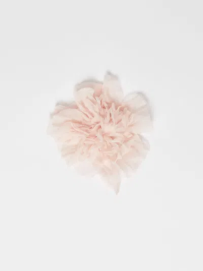 Max Mara Crepon Flower Brooch In Pink