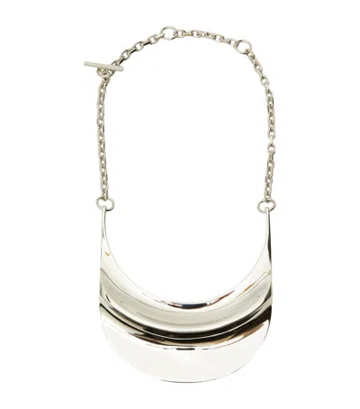 Max Mara Crescent Necklace In Silver