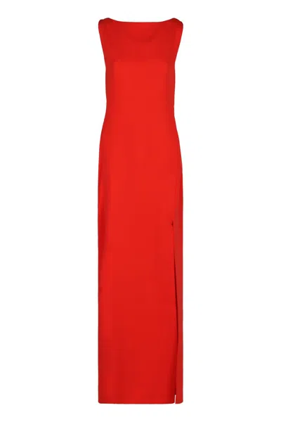 Max Mara Creso Crêpe Maxi Dress In Orange