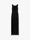Max Mara Crew Neck Sleeveless Dress With Floor-length Hem In Black