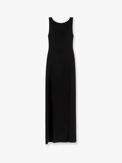 Max Mara Creso Long Dress With Jewelry Chain Detail On The Back In Black