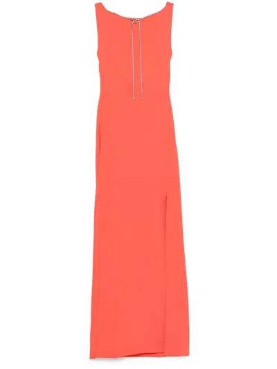 Max Mara Pianoforte Women Creso Silk Long Dress In Red
