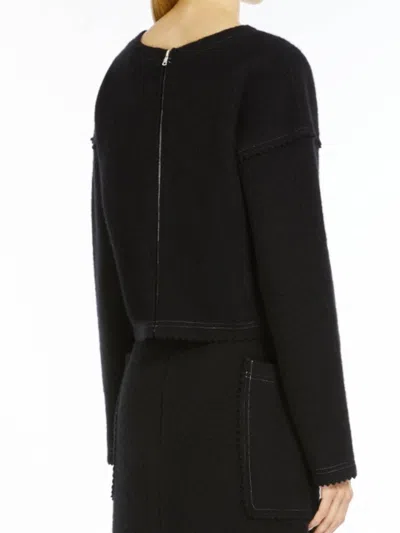 Max Mara Crespo Crop Sweater With Zip In Black