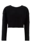Max Mara Maglione Crespo In Misto Lana Nera Donna