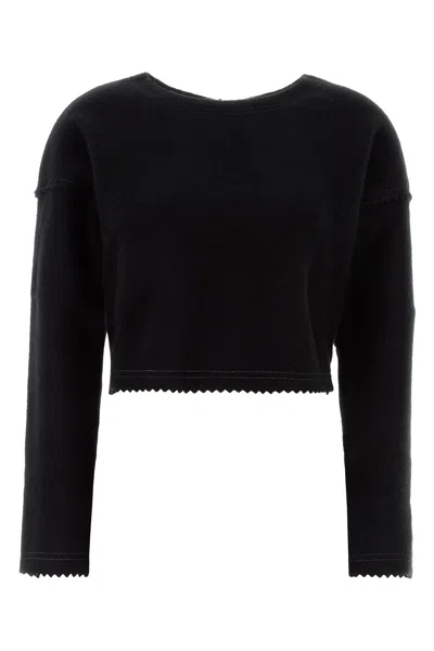 MAX MARA MAGLIONE CRESPO IN MISTO LANA NERA DONNA