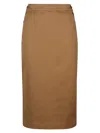 Max Mara Cresta Antidrop Cotton Skirt In Cuoio