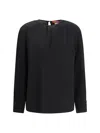 Max Mara Crew-neck Blouse In Black