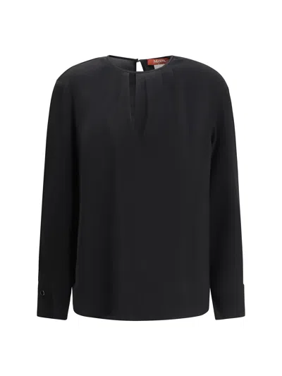 Max Mara Crew-neck Blouse In Black