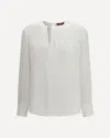 Max Mara White Crew Neck Top In White