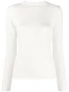 Max Mara Crew-neck Cashmere Jumper In White