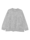 Max Mara Crew-neck Cashmere Sweater In Gray
