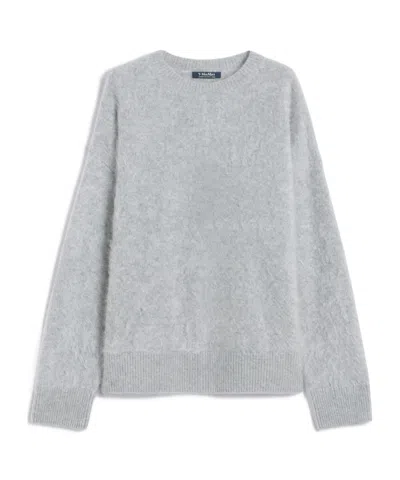Max Mara Crew-neck Cashmere Sweater In Gray