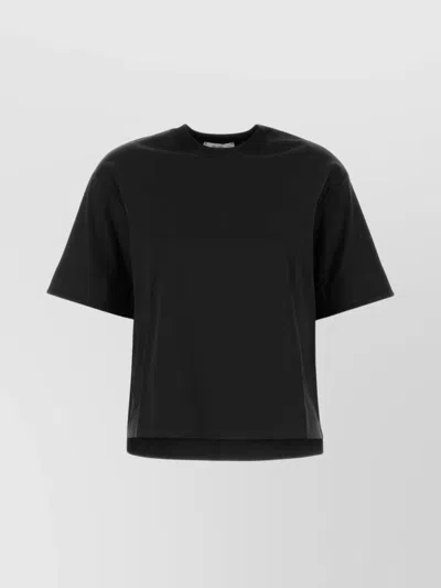 Max Mara Crew Neck Cotton T-shirt With Short Sleeves In Black