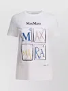 Max Mara Crew Neck Graphic Print Short Sleeves Tops In White