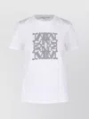 Max Mara Crew Neck Graphic Print Top In White