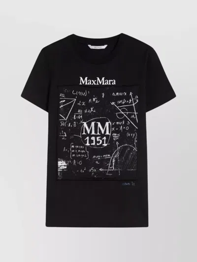 MAX MARA CREW NECK JERSEY T-SHIRT WITH GRAPHIC PRINT