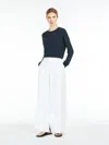 Max Mara Crew-neck Jumper In Linen Yarn In Ultramarine