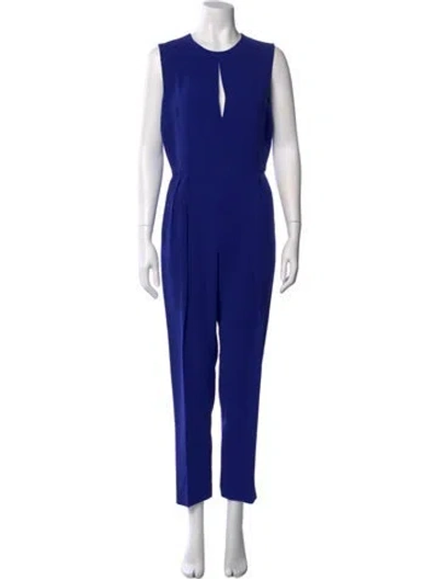 Pre-owned Max Mara Crew Neck Jumpsuit In Blue