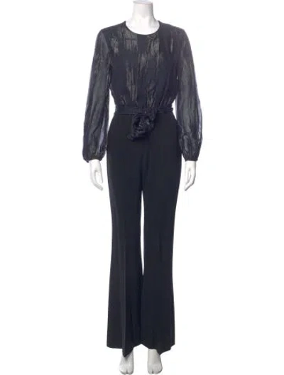 Pre-owned Max Mara Crew Neck Jumpsuit In Blue