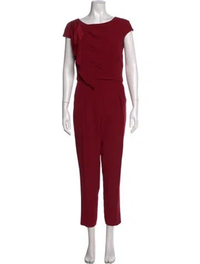 Pre-owned Max Mara Crew Neck Jumpsuit In Red