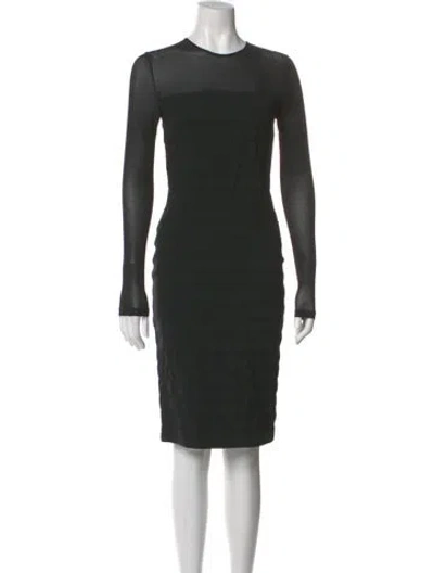 Pre-owned Max Mara Crew Neck Knee-length Dress In Black