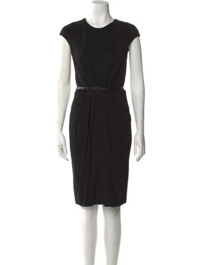 Pre-owned Max Mara Crew Neck Knee-length Dress In Black