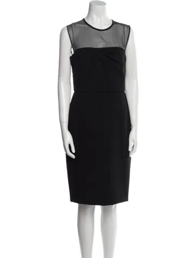Pre-owned Max Mara Crew Neck Knee-length Dress In Black