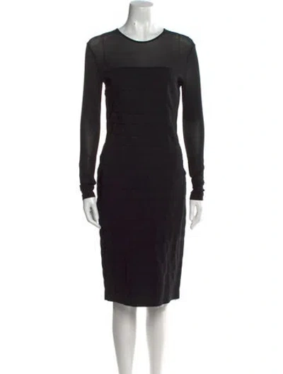 Pre-owned Max Mara Crew Neck Knee-length Dress In Black