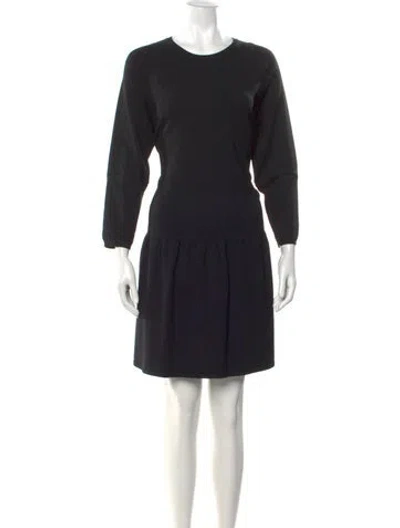 Pre-owned Max Mara Crew Neck Knee-length Dress In Black