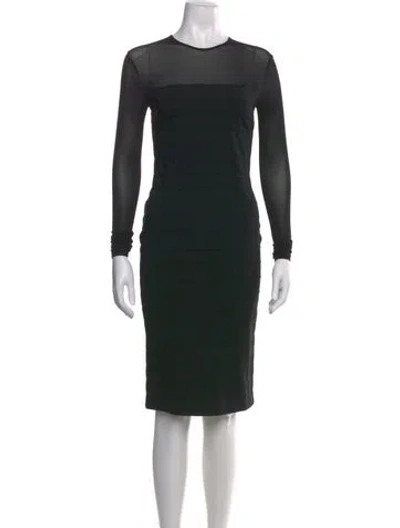 Pre-owned Max Mara Crew Neck Knee-length Dress In Black