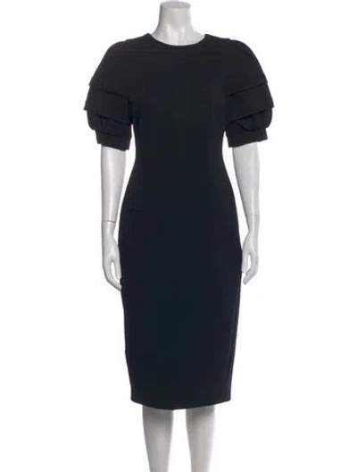 Pre-owned Max Mara Crew Neck Knee-length Dress In Black