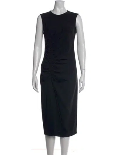 Pre-owned Max Mara Crew Neck Knee-length Dress In Black