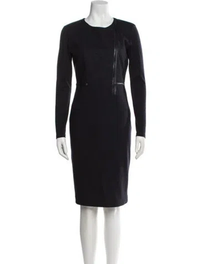 Pre-owned Max Mara Crew Neck Knee-length Dress In Black