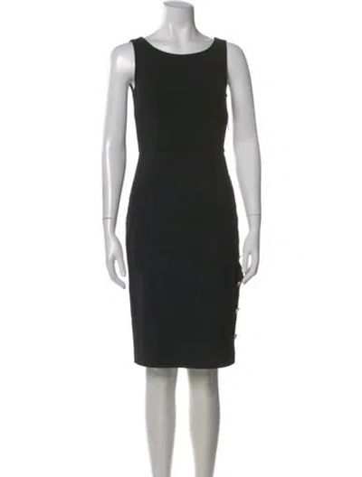 Pre-owned Max Mara Crew Neck Knee-length Dress In Black
