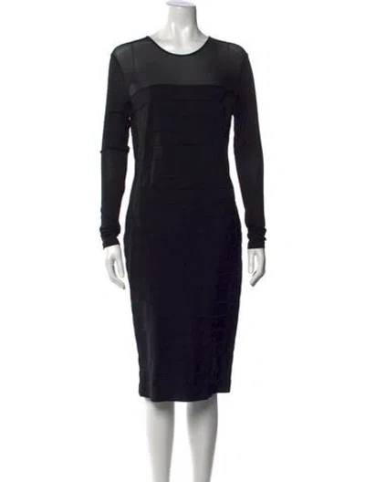 Pre-owned Max Mara Crew Neck Knee-length Dress In Black
