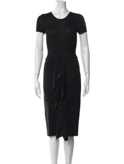Pre-owned Max Mara Crew Neck Knee-length Dress In Black