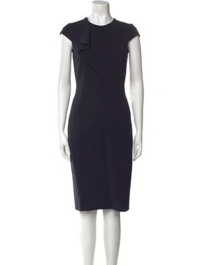 Pre-owned Max Mara Crew Neck Knee-length Dress In Blue