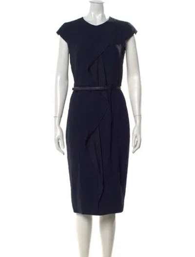 Pre-owned Max Mara Crew Neck Knee-length Dress In Blue