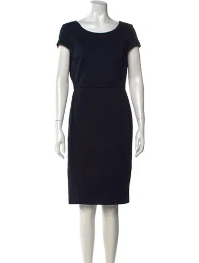 Pre-owned Max Mara Crew Neck Knee-length Dress In Blue