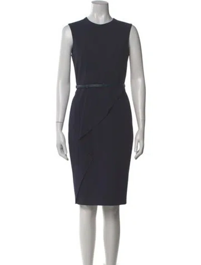 Pre-owned Max Mara Crew Neck Knee-length Dress In Gray