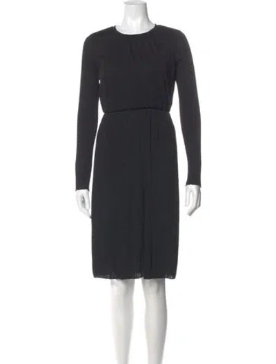 Pre-owned Max Mara Crew Neck Knee-length Dress In Gray