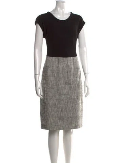 Pre-owned Max Mara Crew Neck Knee-length Dress In Gray