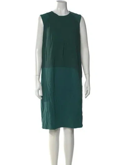 Pre-owned Max Mara Crew Neck Knee-length Dress In Green