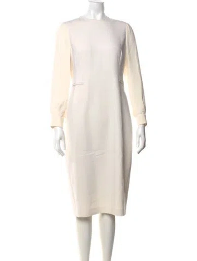 Pre-owned Max Mara Crew Neck Knee-length Dress In Neutral
