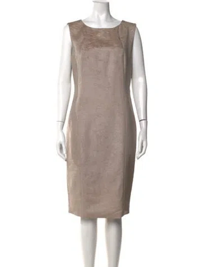 Pre-owned Max Mara Crew Neck Knee-length Dress In Neutrals