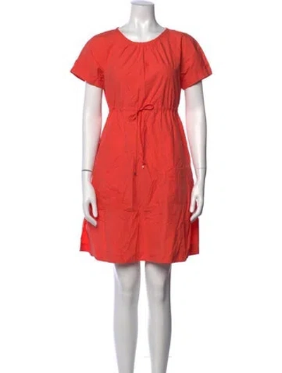 Pre-owned Max Mara Crew Neck Knee-length Dress In Orange
